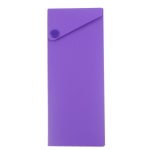 JAM Paper Plastic Slide Pencil Case, 7 3/4inH x 2 3/4inW x 1 1/8inD, Purple