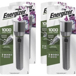 Eveready Vision HD Rechargeable LED Flashlight - LED - 1000 lm Lumen - Battery Rechargeable - Battery, USB - Aluminum Alloy - Drop Resistant, Impact Resistant, Water Resistant - Aluminum - 4 / Carton