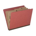 SKILCRAFT Pressboard Classification Folders, Letter Size, 8-Section, 30% Recycled, Earth Red, Pack of 10 (AbilityOne 7530-01-572-6208)