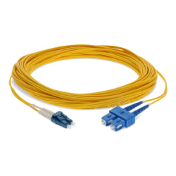 AddOn 30m LC (Male) to SC (Male) Yellow OS1 Duplex Fiber OFNR (Riser-Rated) Patch Cable - 100% compatible and guaranteed to work