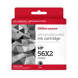 Office Depot Brand Remanufactured Black Ink Cartridge Replacement For HP 56, Pack Of 2, C56-2