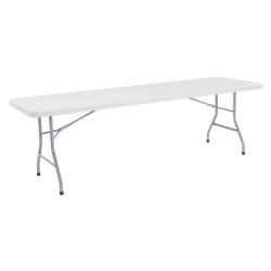 National Public Seating Blow-Molded Folding Table, Rectangular, 96inW x 30inD, Light Gray/Gray