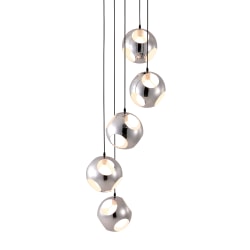 Zuo Modern Meteor Shower Ceiling Lamp, 7-1/10inW, Chrome