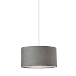 Adesso Harvest Drum Pendant Lamp, 15inW, Gray