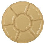 Amscan Scalloped Sectional Chip N Dip Trays, 16in, Gold, Pack Of 3 Trays