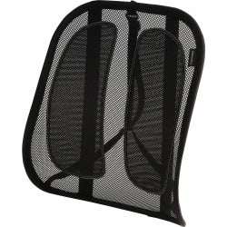 Fellowes Office Suites Mesh Back Support - Strap Mount - Black - Mesh Fabric - 1 Each