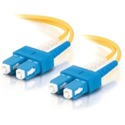 C2G 7m SC-SC 9/125 OS1 Duplex Single-Mode PVC Fiber Optic Cable (USA-Made) - Yellow - Patch cable - SC single-mode (M) to SC single-mode (M) - 7 m - fiber optic - duplex - 9 / 125 micron - OS1 - yellow