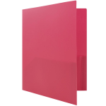 JAM Paper Plastic 2-Pocket POP Folder With Prongs, Letter Size, 9-1/2in x 11-1/2in, Pink