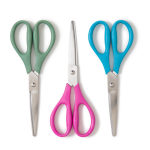 U Brands U-Eco Scissors, 3in, Rounded, Assorted Colors, Pack Of 3