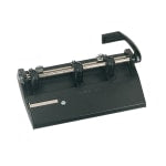 SKILCRAFT Heavy-Duty 3-Hole Punch, 9/32in Holes, Black (AbilityOne 7520-01-431-6240)