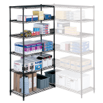 Safco Industrial Wire Shelving Starter Unit, 36inW x 18inD, Black