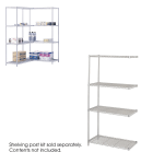 Safco Industrial Wire Shelving Add-On Unit, 36inW x 18inD, Gray