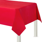 Amscan Flannel-Backed Vinyl Table Covers, 54in x 108in, Apple Red, Set Of 2 Covers