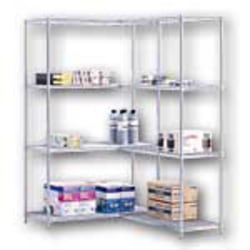 Safco Industrial Wire Shelving Starter Unit, 48inW x 18inD, Black