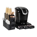 Mind Reader Single Serve Coffee Pod Drawer and Cup Condiment Set, 2 Pcs, 11-3/20inH x 11-1/4inW x 5-7/20inD, Black