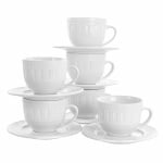 Elama Charlotte 6-Piece Mug Set, White