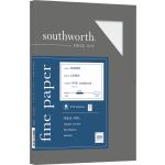 Southworth 25% Cotton Linen Cover Stock, 8 1/2in x 11in, 65 Lb, White, Pack Of 100