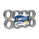 Duck HP260 Packaging Tape, 1-7/8in x 60 Yd., Clear, Pack Of 8 Rolls