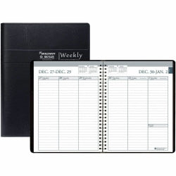 SKILCRAFT Weekly Planner,  8 1/2in x 11in, Black, January to December