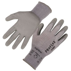 Ergodyne Proflex 7024-12PR PU-Coated Cut-Resistant Gloves, Medium, Gray, Pack Of 12 Pairs