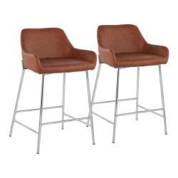 National Public Seating Vinyl-Padded Stools With Backs, 18inH, Gray, Set of 5