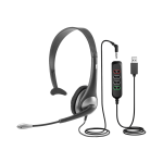 Cyber Acoustics AC-104USB - Headset - on-ear - wired - 3.5 mm jack