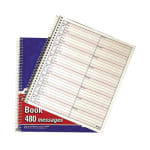 Adams Voicemail Log Books, 7 1/2in x 8 1/2in, 120 Pages, White/Canary Yellow, Pack Of 2