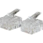 C2G RJ11 6x4 Modular Plug for Round Solid Cable - 50pk - RJ-11