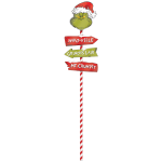 Amscan 190974 Christmas Grinch Directional Metal Yard Stake, 42inH x 10inW x 10inD, Multicolor