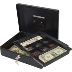 CARL Bill Tray Steel Security Cash Box - Steel - Black - 4in Height x 9in Width