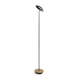 Koncept Royyo LED Floor Lamp, 45-1/2inH, Matte Black Body/White Oak Base