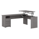 Bush Furniture Cabot 3-Position Sit-To-Stand Height-Adjustable L-Shaped Desk, 72inW, Modern Gray, Standard Delivery