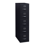 WorkPro 26-1/2inD Vertical 5-Drawer File Cabinet, Black