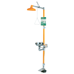 Eye Wash & Shower Stations, 11 1/2 in, SS & Safety Orange