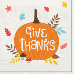 Amscan Happy Turkey Day Dinner Napkins, 8in x 8in, Multicolor, Pack Of 40 Napkins