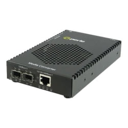 Perle S-1110P-DSFP - Fiber media converter - GigE - 10Base-T, 100Base-TX, 1000Base-T, 1000Base-X, 100Base-X - SFP (mini-GBIC) / RJ-45