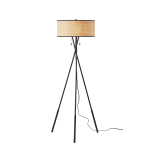 Adesso Bushwick Tripod Floor Lamp, 60inH, Rattan/Black