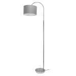 Simple Designs Arched Floor Lamp, 66inH, Brushed Nickel Base/Gray Shade