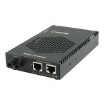 Perle S-1110DP-M2ST05 - Fiber media converter - GigE - 10Base-T, 1000Base-SX, 100Base-TX, 1000Base-T - ST multi-mode / RJ-45 - up to 1800 ft - 850 nm