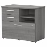 Bush Business Furniture Studio C 29-5/7inW x 17inD Lateral File Cabinet With Drawers and Shelves, Platinum Gray, Standard Delivery