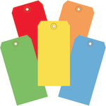 Partners Brand Shipping Tags, 100% Recycled, 6 1/4in x 3 1/8in, Assorted Colors, Case Of 1,000