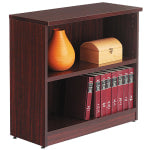 Alera Valencia 30inH 2-Shelf Bookcase/Storage Cabinet, Mahogany