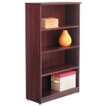 Alera Valencia 56inH 4-Shelf Bookcase/Storage Cabinet, Mahogany