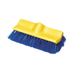 Rubbermaid Commercial Bi-Level Deck Scrub Brush, Poly Fibers, 10 Plastic Block, Tapered Hole, 1 Brush