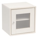 IRIS 14inH Cube Storage With Window Door, White Pine