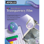 Apollo Laser OHP Transparency Film, 8 1/2in x 11in, Box Of 50