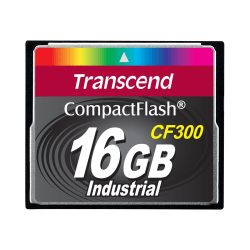 Transcend CF300 Industrial - Flash memory card - 16 GB - 300x - CompactFlash