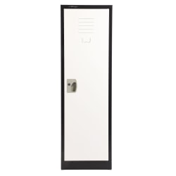 Alpine Kids' 1-Tier Steel Locker, 48inH x 15inW x 15inD, Black/White