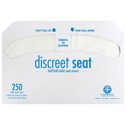 Krystal Premium Half-Fold Toilet Seat Covers, 16in x 3in, White, 250 Covers Per Box, Carton Of 4 Boxes