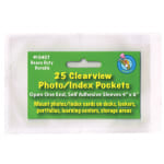 Ashley Productions Photo/Index Card Pockets, 4in x 6in, Clear, 25 Pockets Per Pack, Set Of 5 Packs